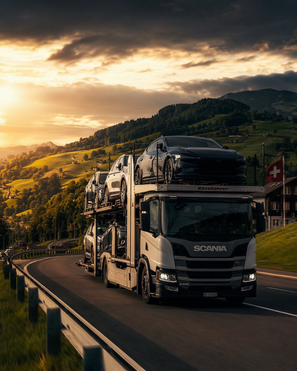 Fahrzeugtransport - Autotransporter unterwegs